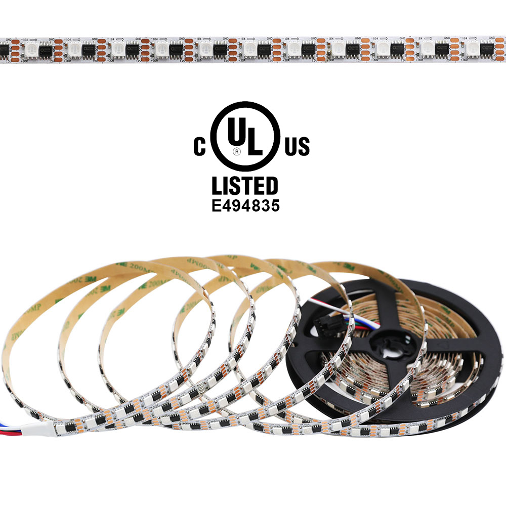 UL-Listed Addressable RGB LED Strip Lights - CS1908 IC DC12V Breakpoint Continue LED Strips UL-Listed Addressable RGB LED Strip Lights - CS1908 IC DC12V Breakpoint Continue LED Strips